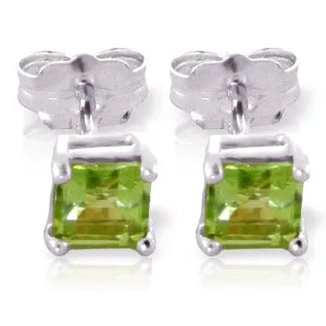 0.95 Carat 14K Solid White Gold Deeply Loved Peridot Earrings