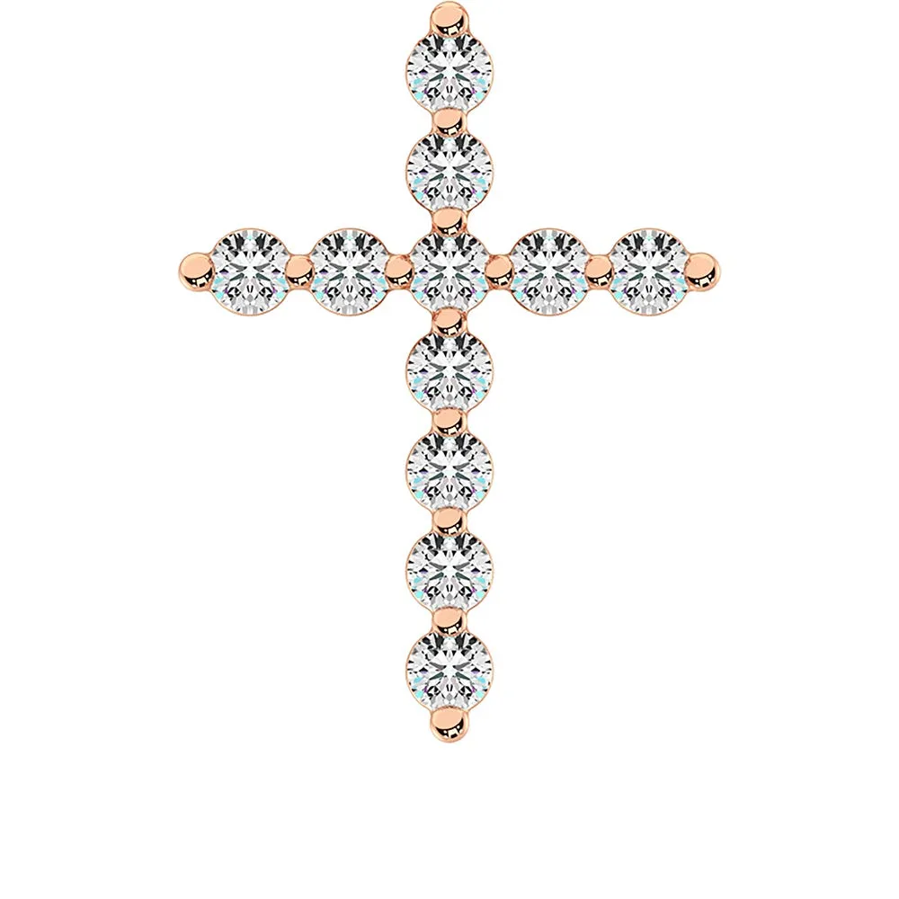 10K Rose Gold 1/4 Ct.Tw. Diamond Cross Pendant