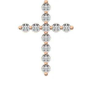 10K Rose Gold 1/4 Ct.Tw. Diamond Cross Pendant