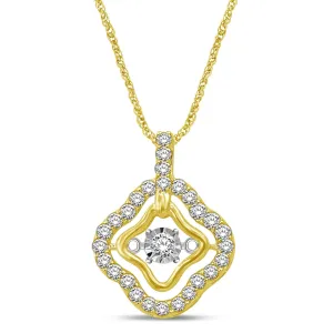 10K Yellow Gold 1/3 Ctw Moving Diamond Pendant