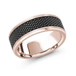 14K Rose Gold Ring from the Noir Collection by Malo - MRDA-044-8P