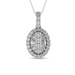 14K White Gold 1 5/8 Ctw Diamond Fashion Pendant