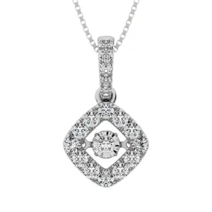 14K White Gold 1 Ct.Tw.Diamond Moving Diamond Pendant