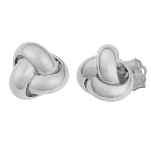 14k White Gold Polished Love Knot Earrings