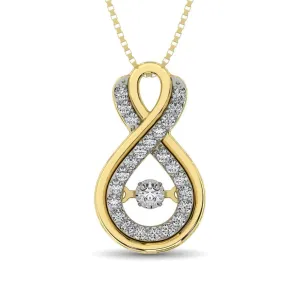 14K Yellow Gold 1/5 Ctw Diamond Infinity Pendant