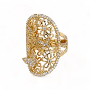 14K Yellow gold butterfly filigrana ring-223559