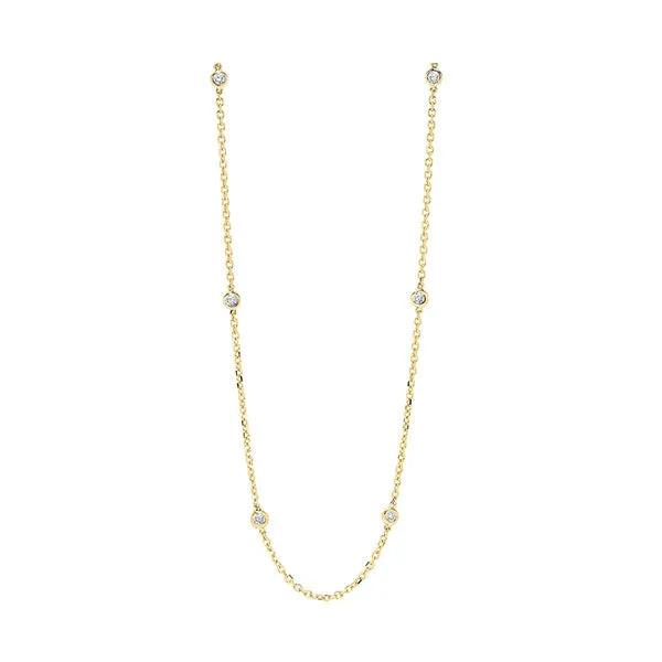 14KT Yellow Gold & Diamond Diamonds By The Yard Bracelet & Necklace Neckwear Necklace  - 1 ctw