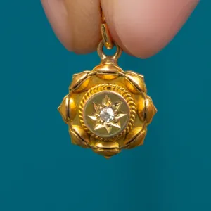 15ct Gold Etruscan Diamond Charm