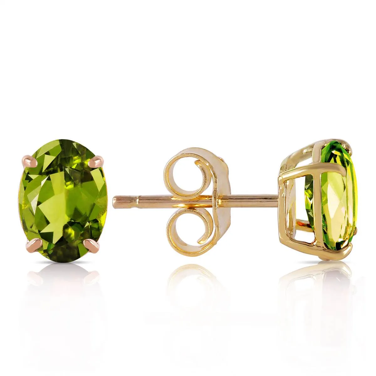 1.8 Carat 14K Solid Yellow Gold Love Essentials Peridot Earrings