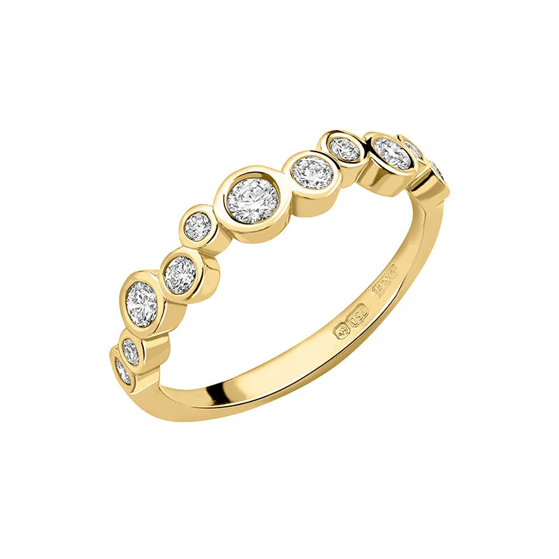 18k Gold & Diamond Fine Cascade Ring