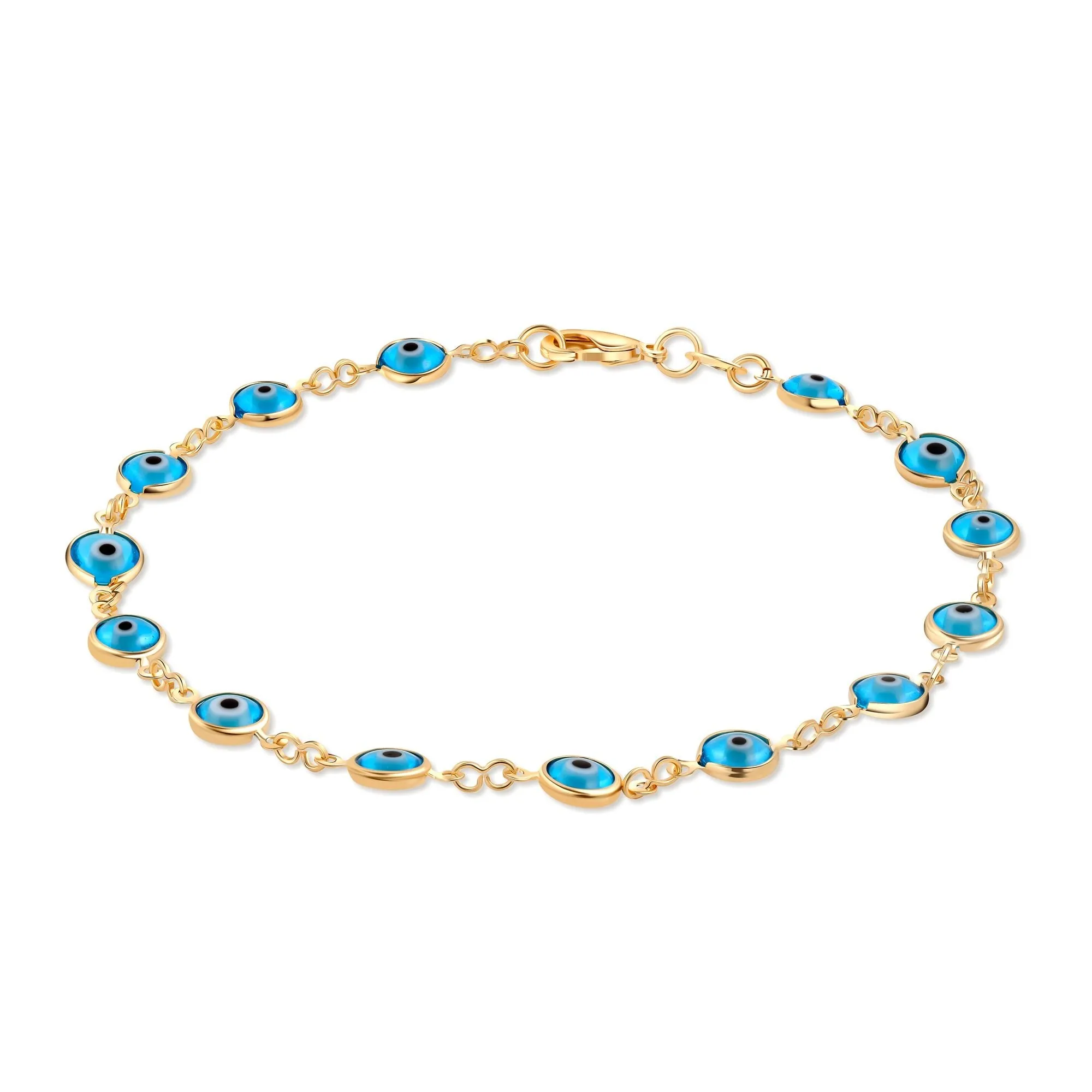 18k Gold Plated Evil Eye Anklet