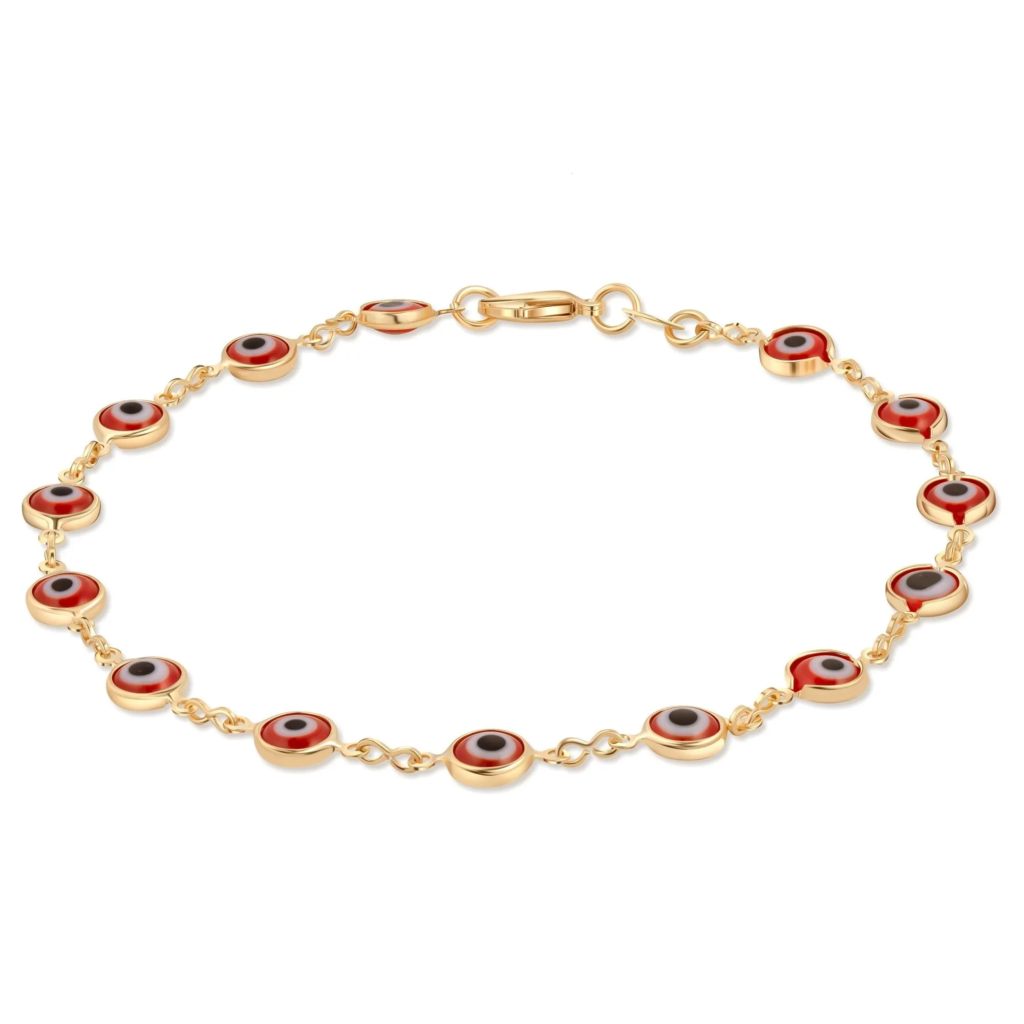 18k Gold Plated Evil Eye Anklet