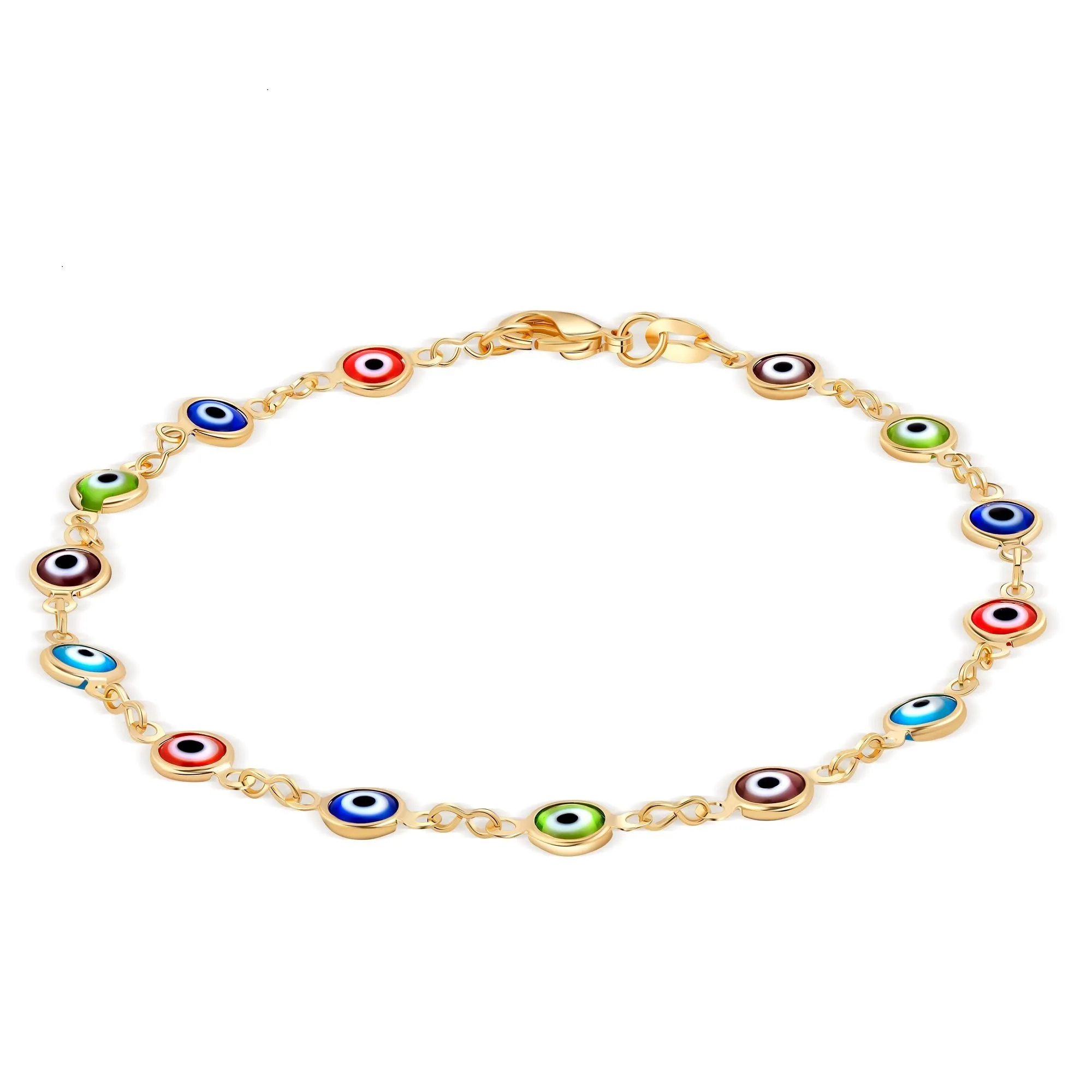 18k Gold Plated Evil Eye Anklet