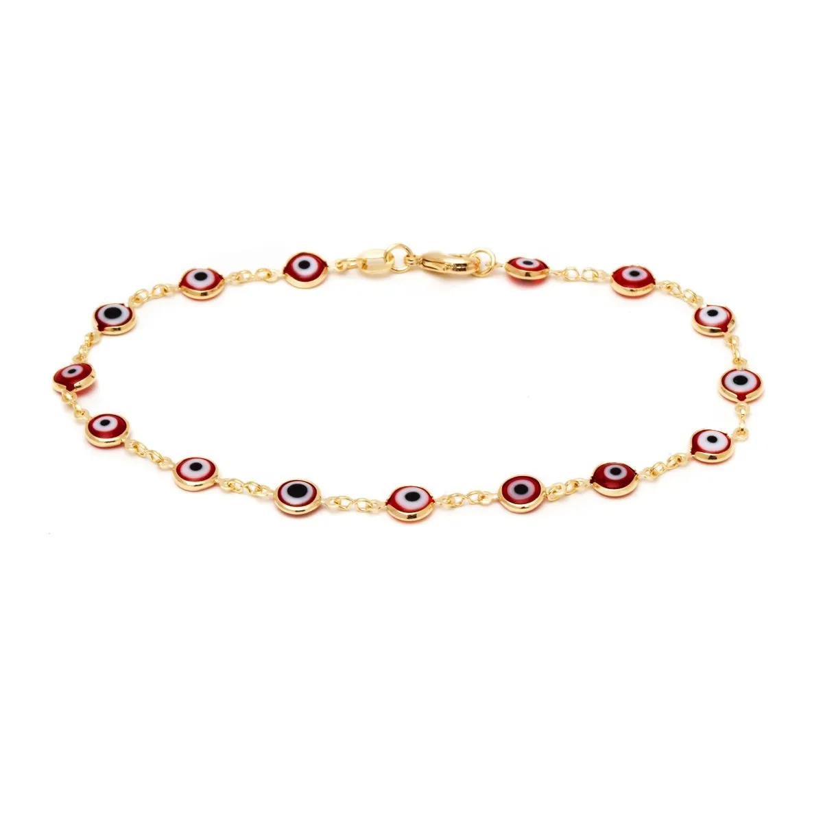 18k Gold Plated Evil Eye Anklet