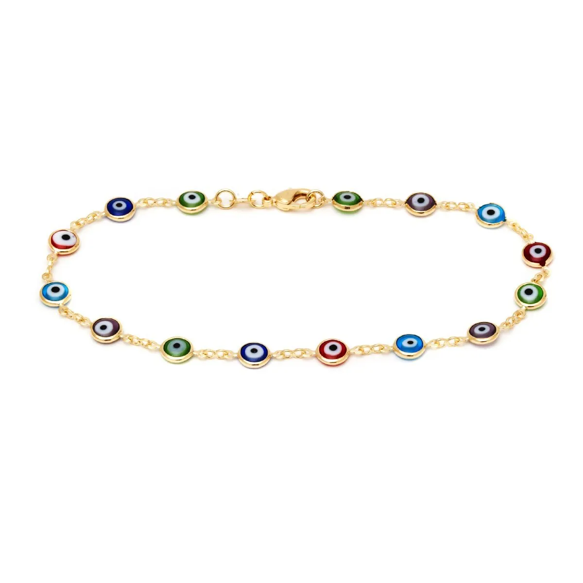 18k Gold Plated Evil Eye Anklet