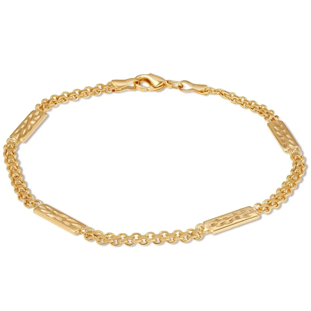 18K Gold Plated Tag Anklet