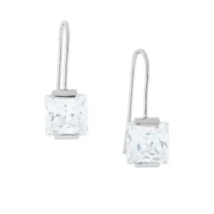 1928 Jewelry Cubic Zirconia Square Drop Earrings