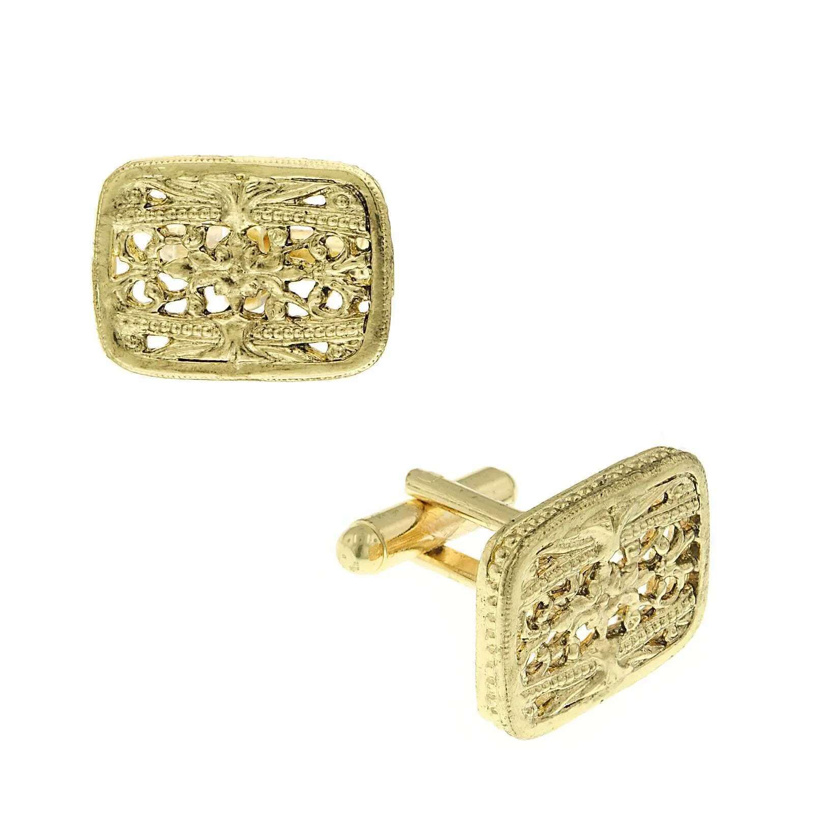 1928 Jewelry Filigree Rectangle Cufflinks