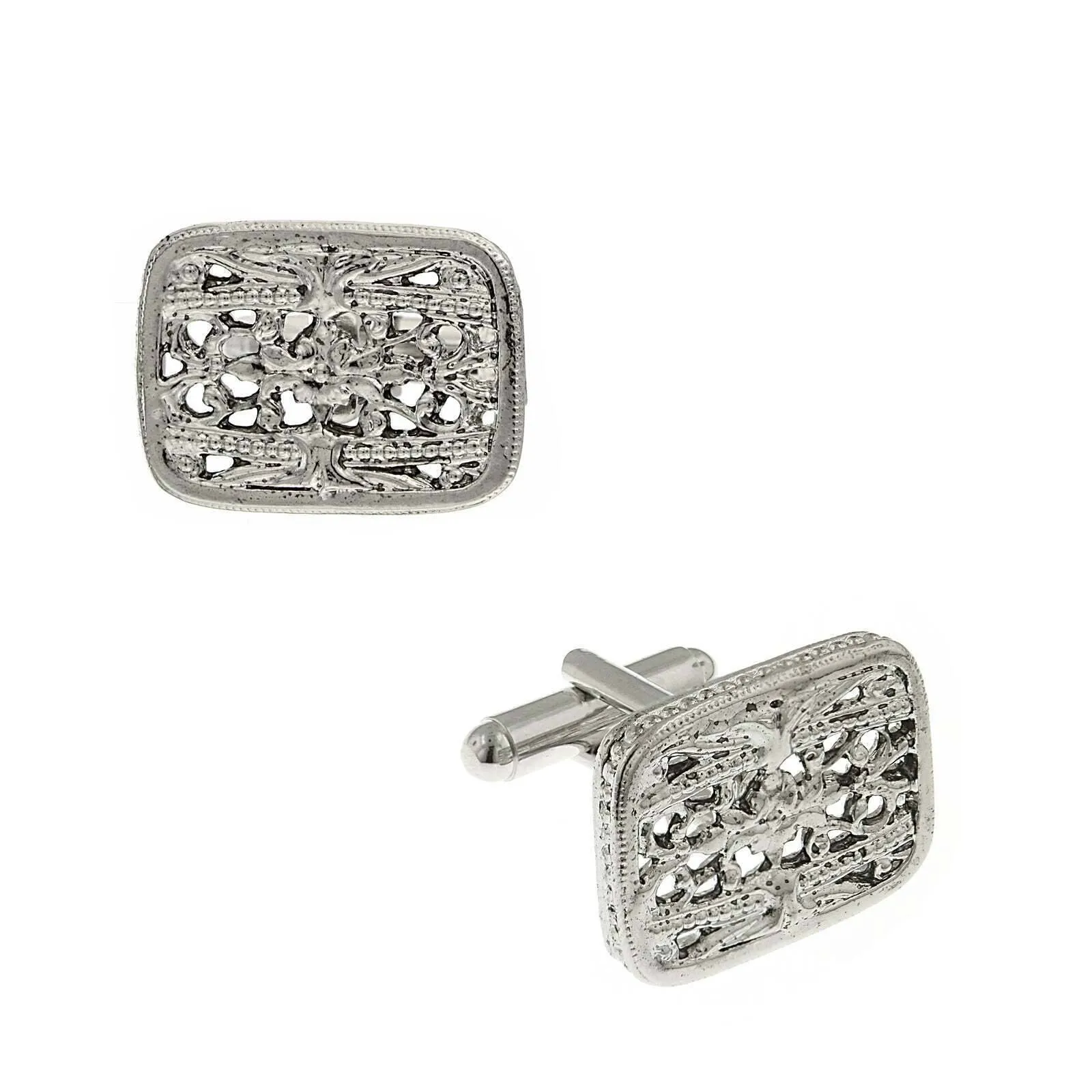 1928 Jewelry Filigree Rectangle Cufflinks