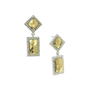 1928 Jewelry Fusion Lux Double Drop Square Earrings