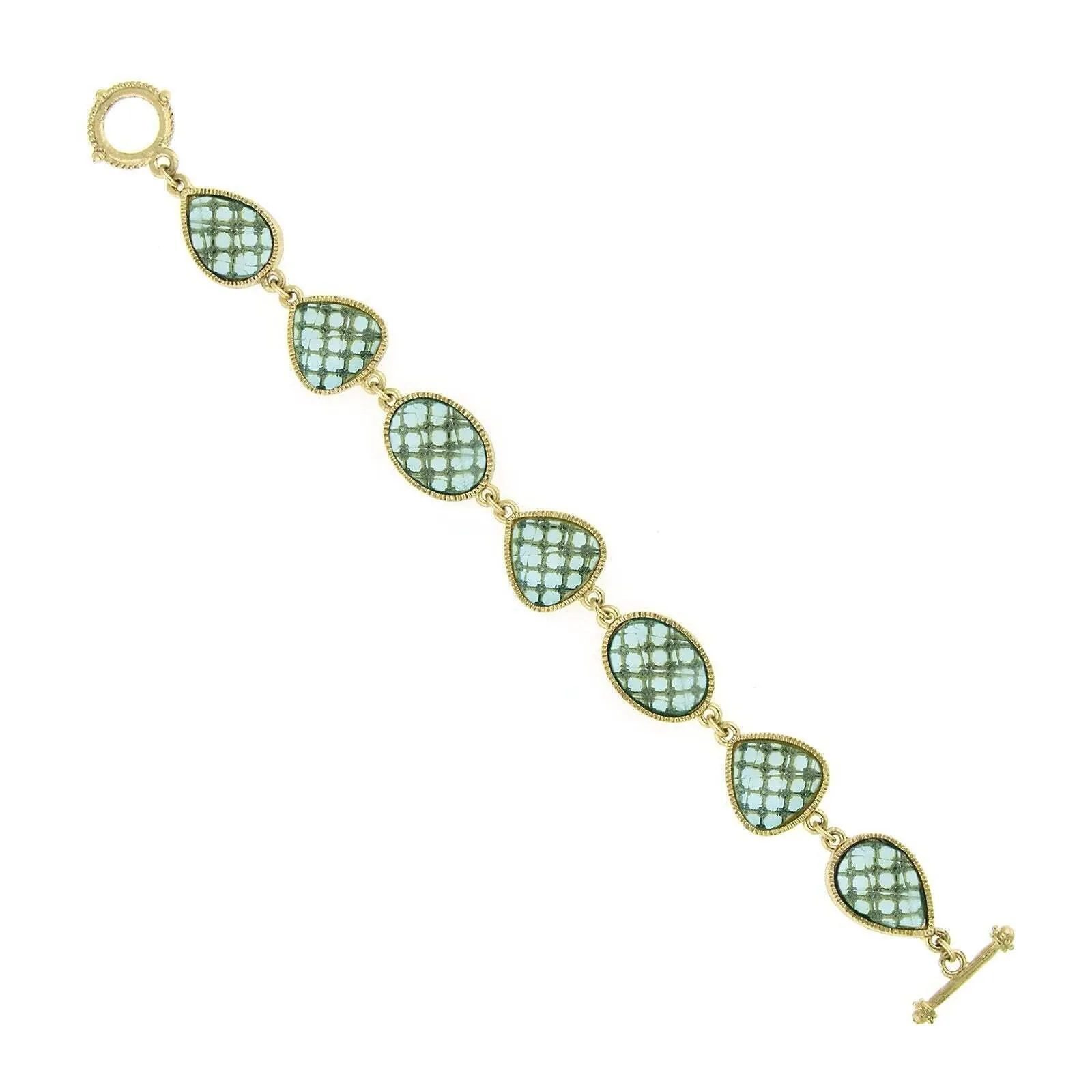 1928 Jewelry Light Aqua Blue Faceted Toggle Bracelet