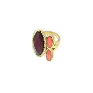 1928 Jewelry Raspberry & Peach Stone Ring