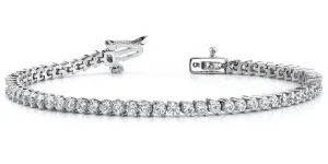 2 Prong Diamond Tennis Bracelet (3.53 ct Diamonds) in White Gold