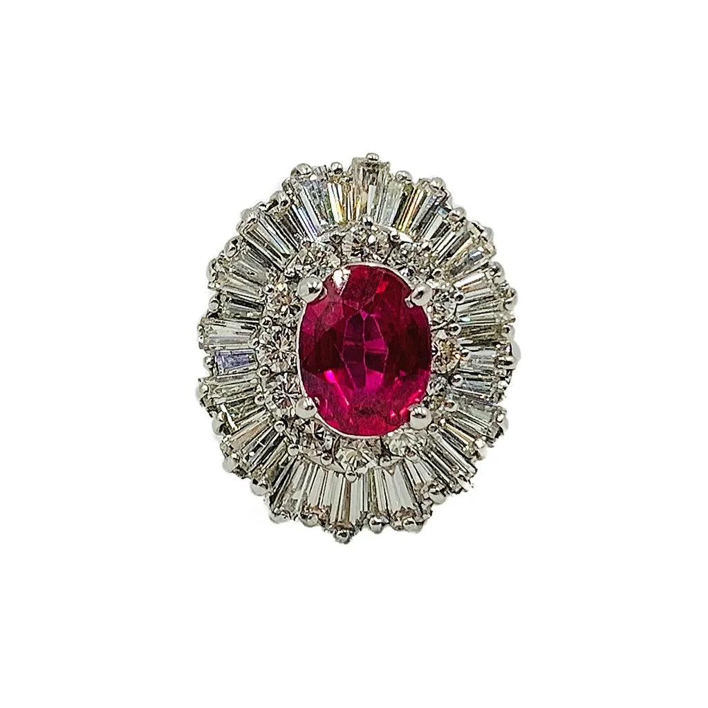 2.75ctw 14kt Lab Grown Ruby & Natural Diamond Ring GIA CERTIFIED