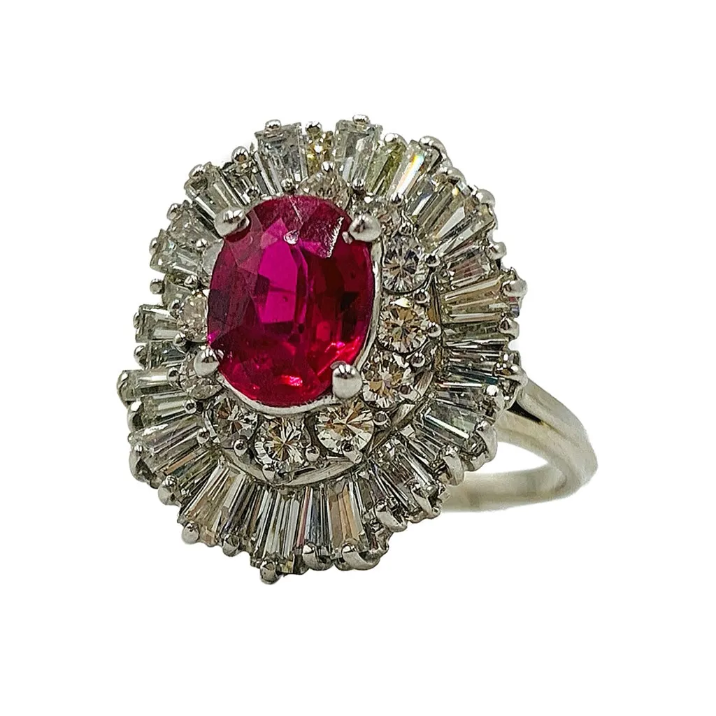 2.75ctw 14kt Lab Grown Ruby & Natural Diamond Ring GIA CERTIFIED