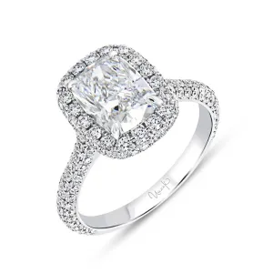 2.90ctw Halo Cushion Cut Diamond Engagement Ring