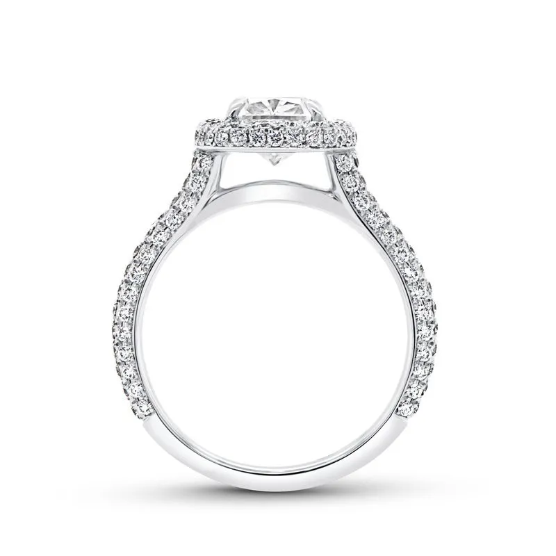 2.90ctw Halo Cushion Cut Diamond Engagement Ring