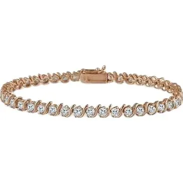 4.00 Carat T.W. Rose Gold Diamond Tennis Bracelet