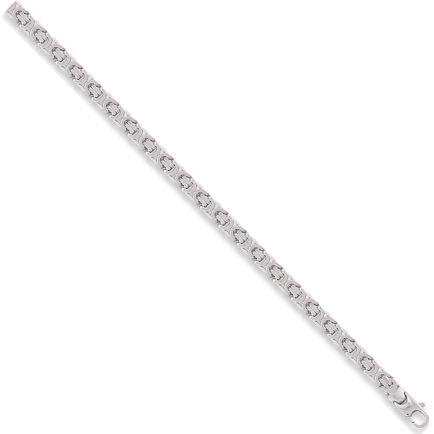 9ct White Gold 6mm 20 Inch Flat Byzantine Necklace 37.0g