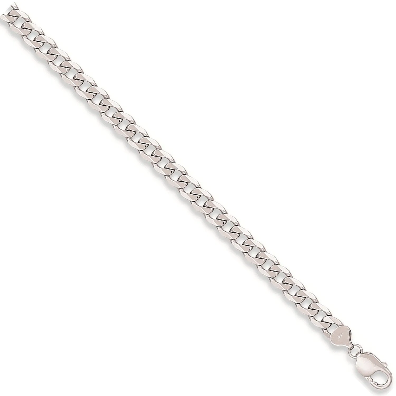 9ct White Gold Solid 6mm 20 Inch Curb Necklace 22.9g