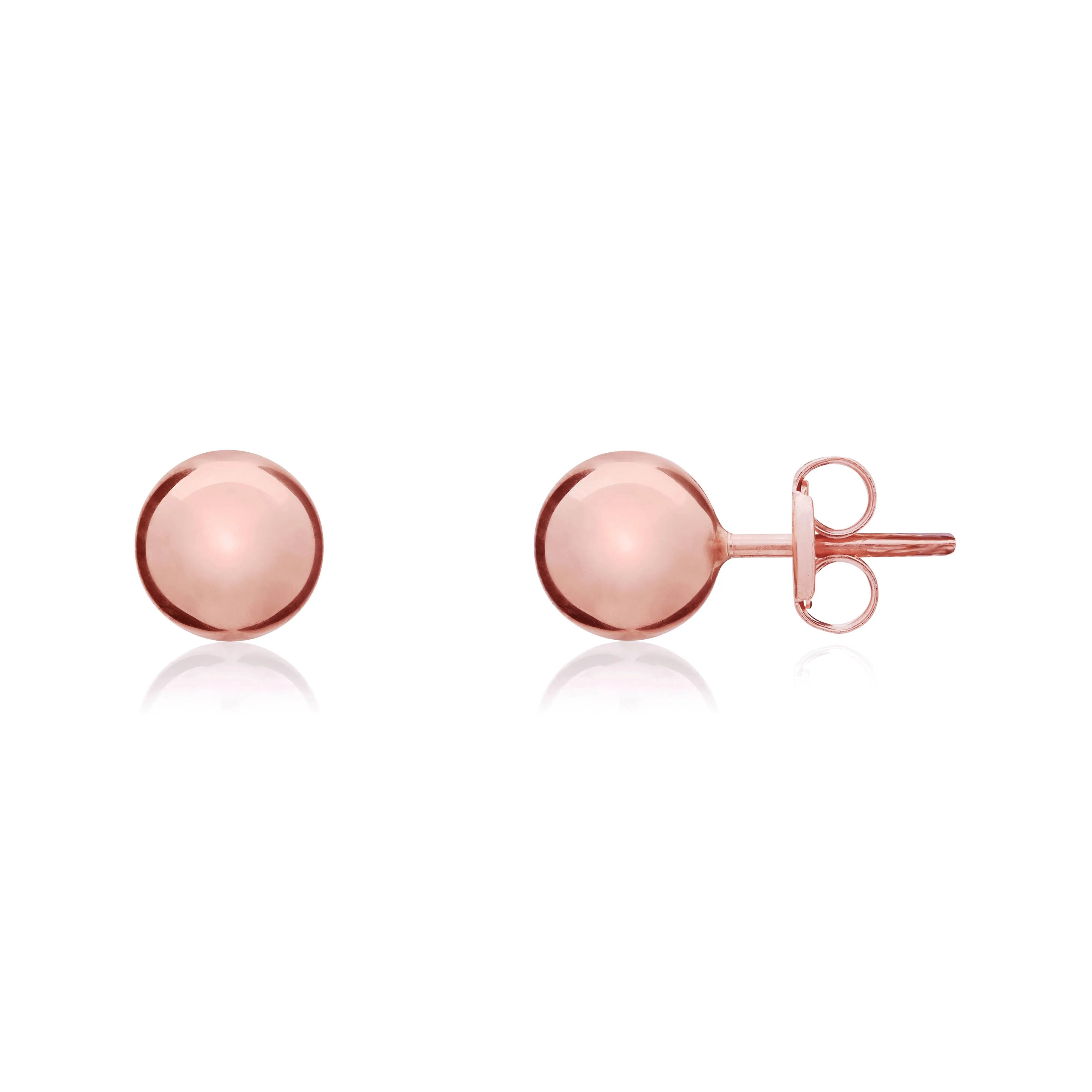 9K Rose Gold 6mm Ball Stud Earrings