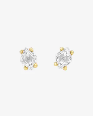 Amalfi Diamond Cut White Topaz Studs