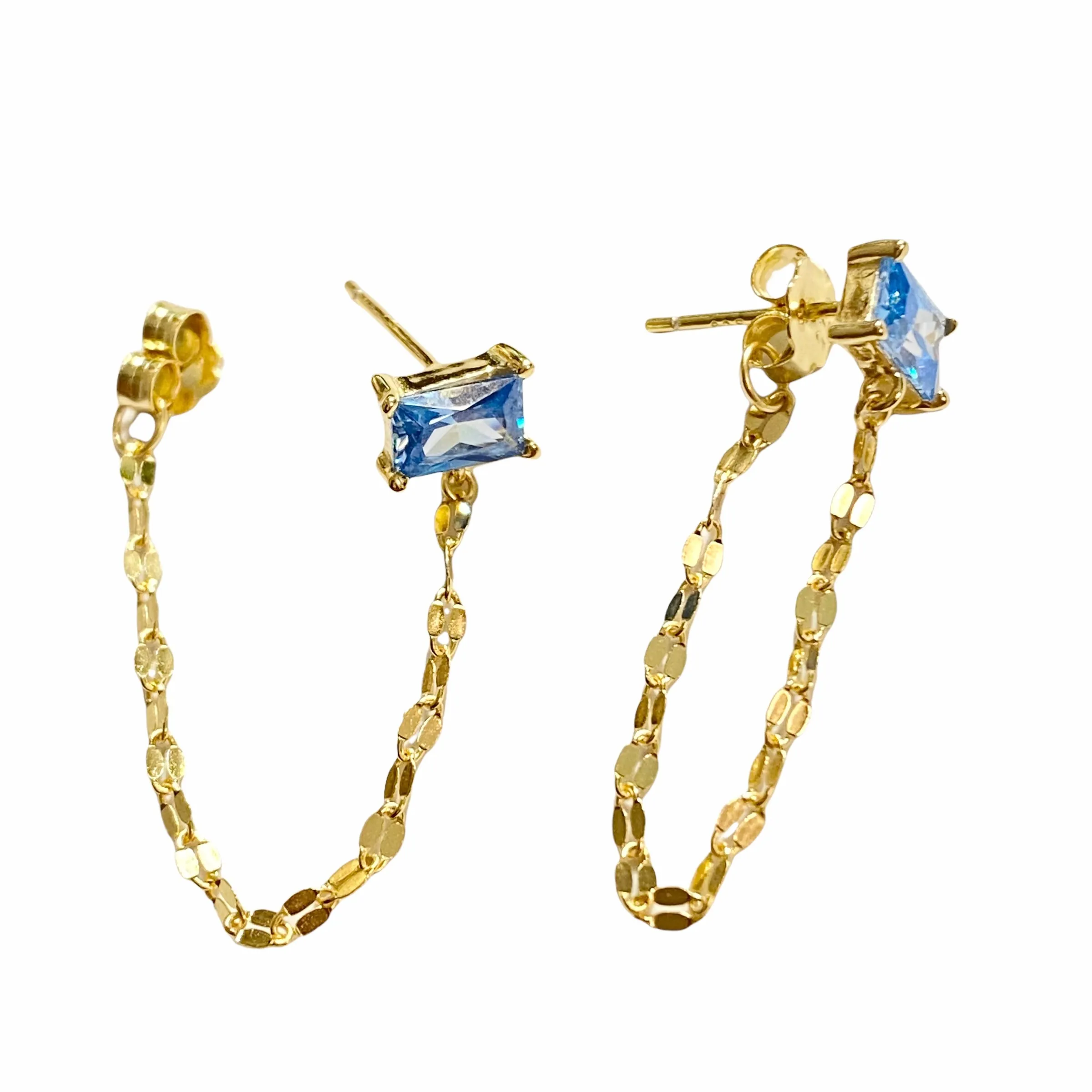 Amy East West Birthstone Chain Studs