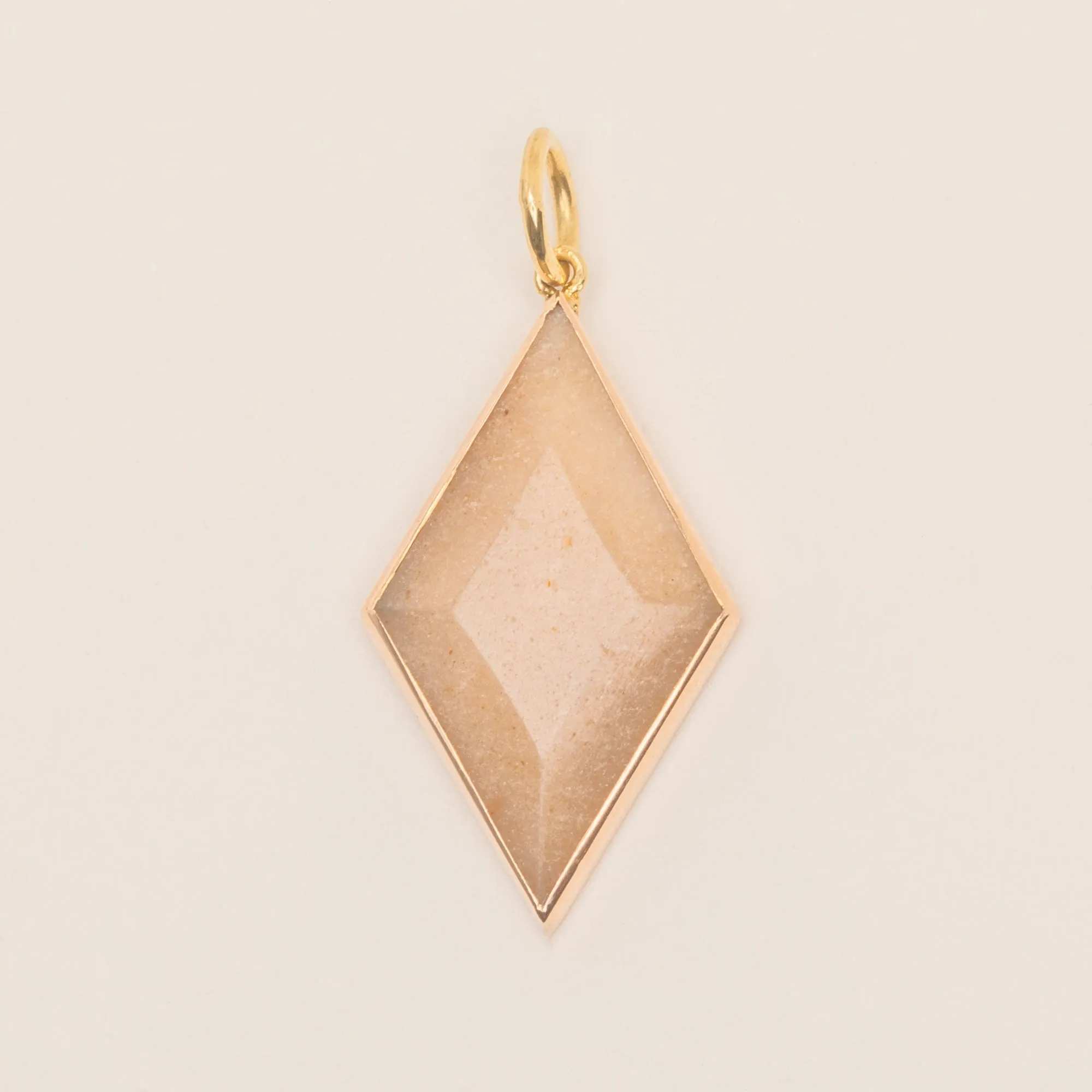 Art Deco 14ct Gold Agate Lozenge Pendant