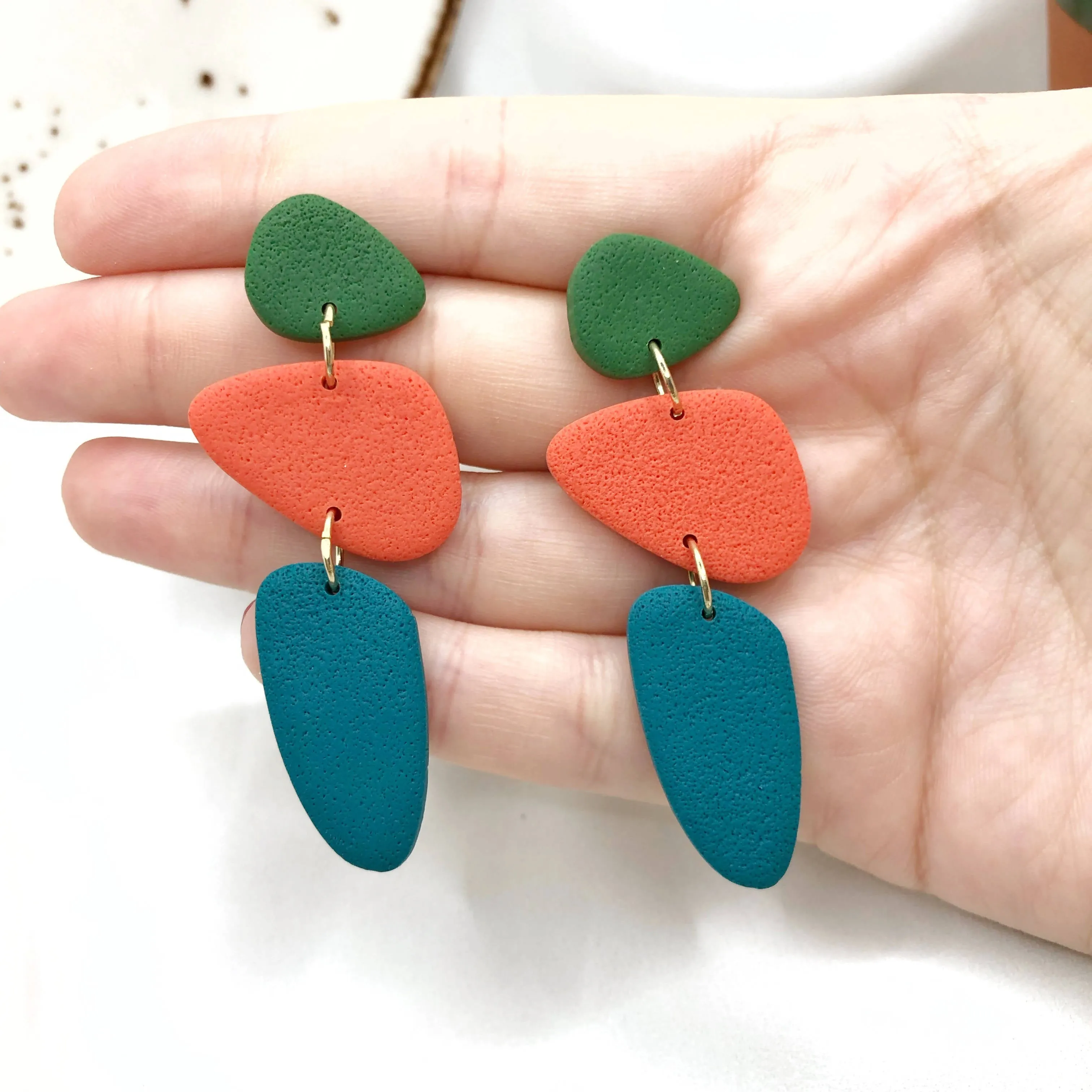 Autumn Trio Handmade Polymer Clay Earrings - Stylish Anti Allergic Earbacks