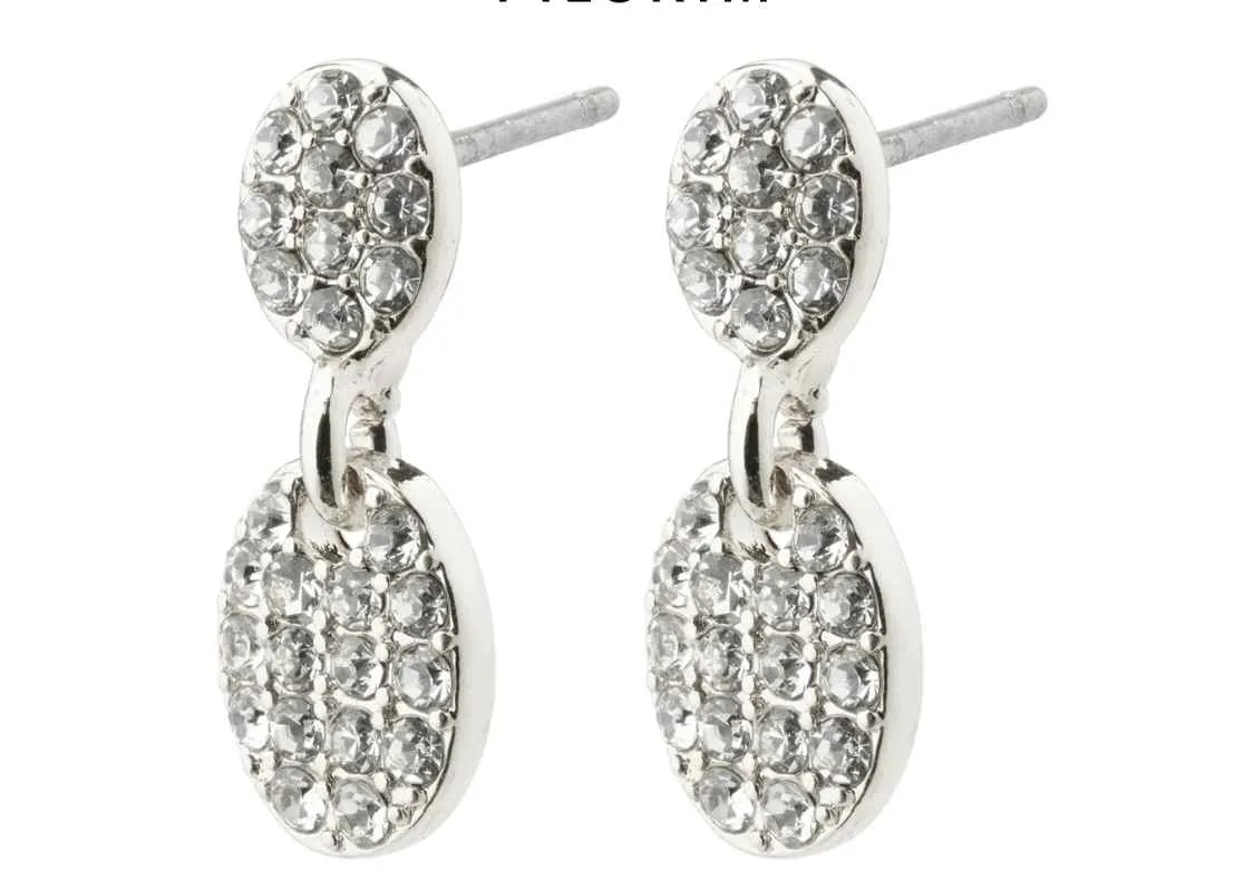 Beat Recycled Crystal Earrings - Silver Plated