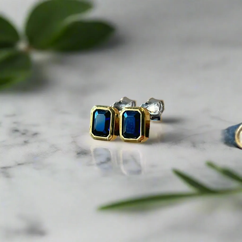 Blue Cubic Zirconia Studs