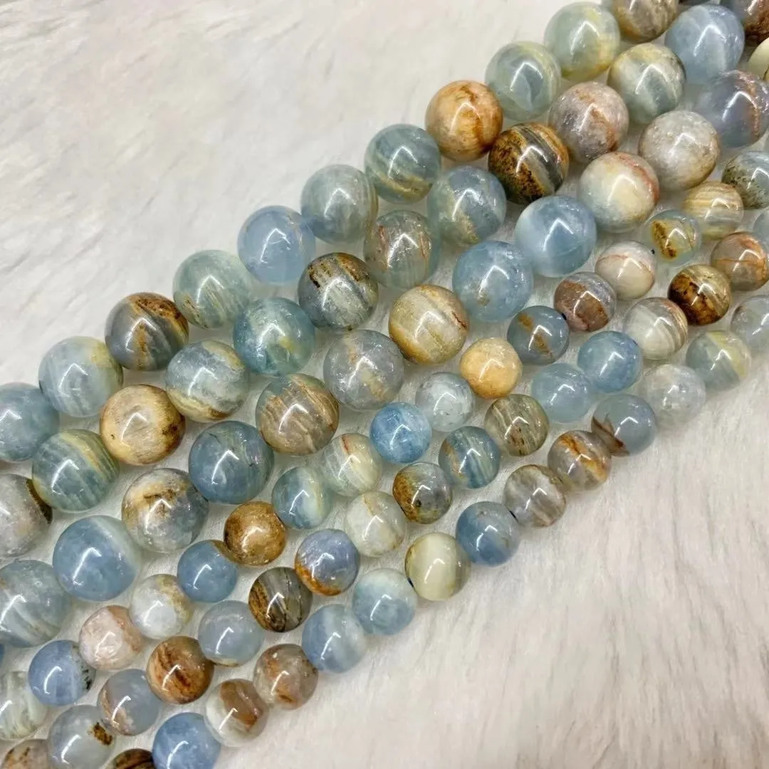 Blue Natural Calcite Beads