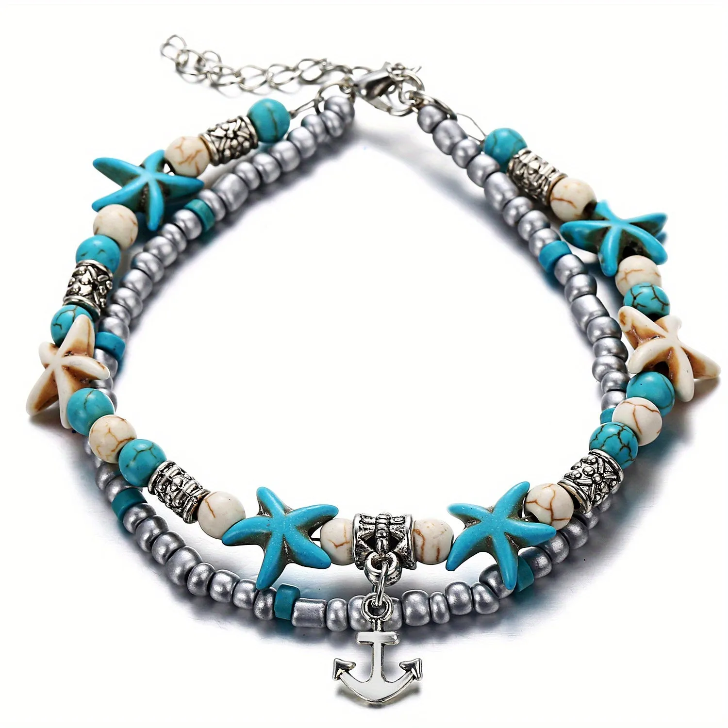 Boho Chic Animal Shape Pendant Anklet Bracelet Stack