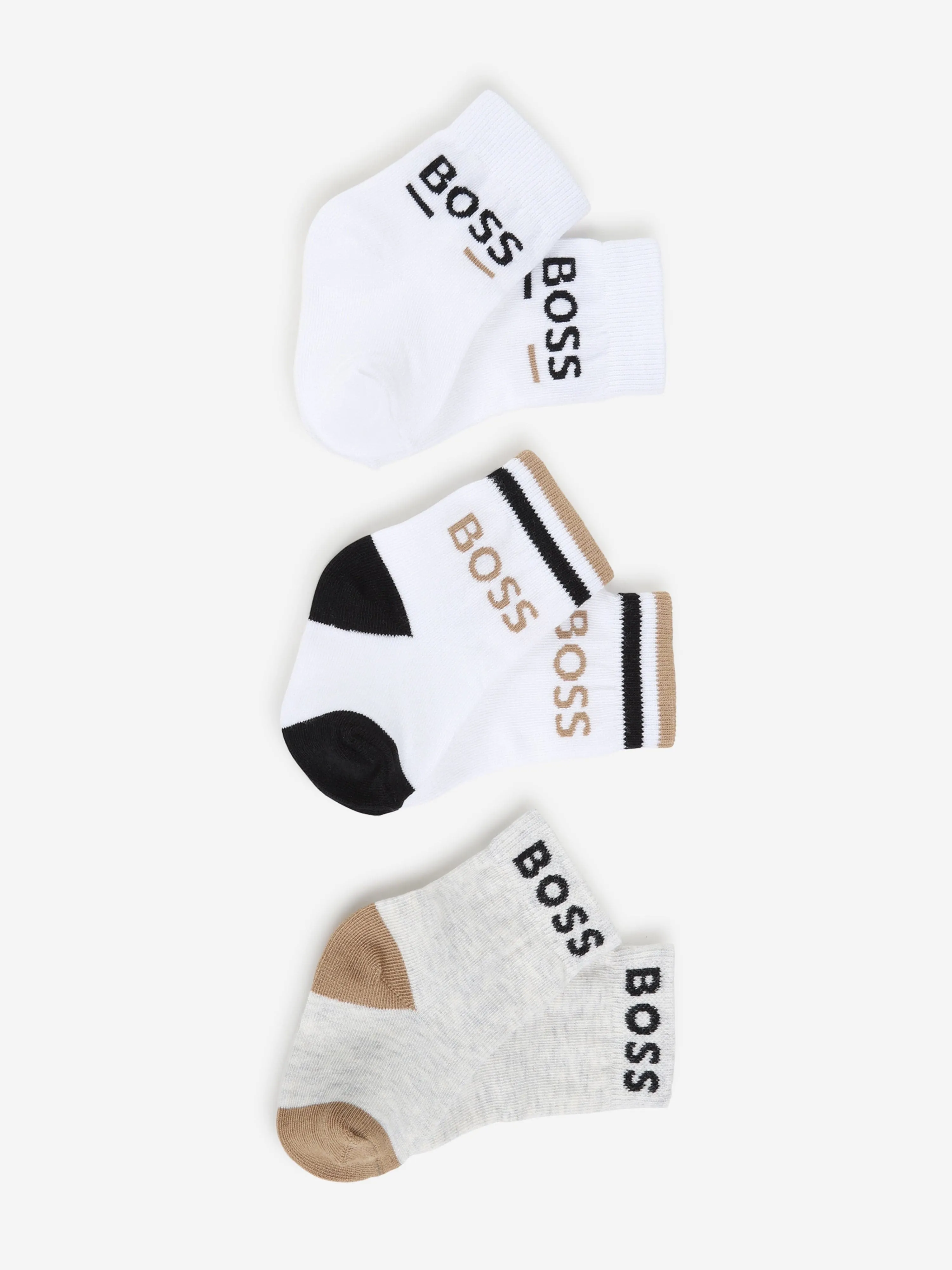 BOSS Baby Boys Set of Socks (3 Pairs) in White