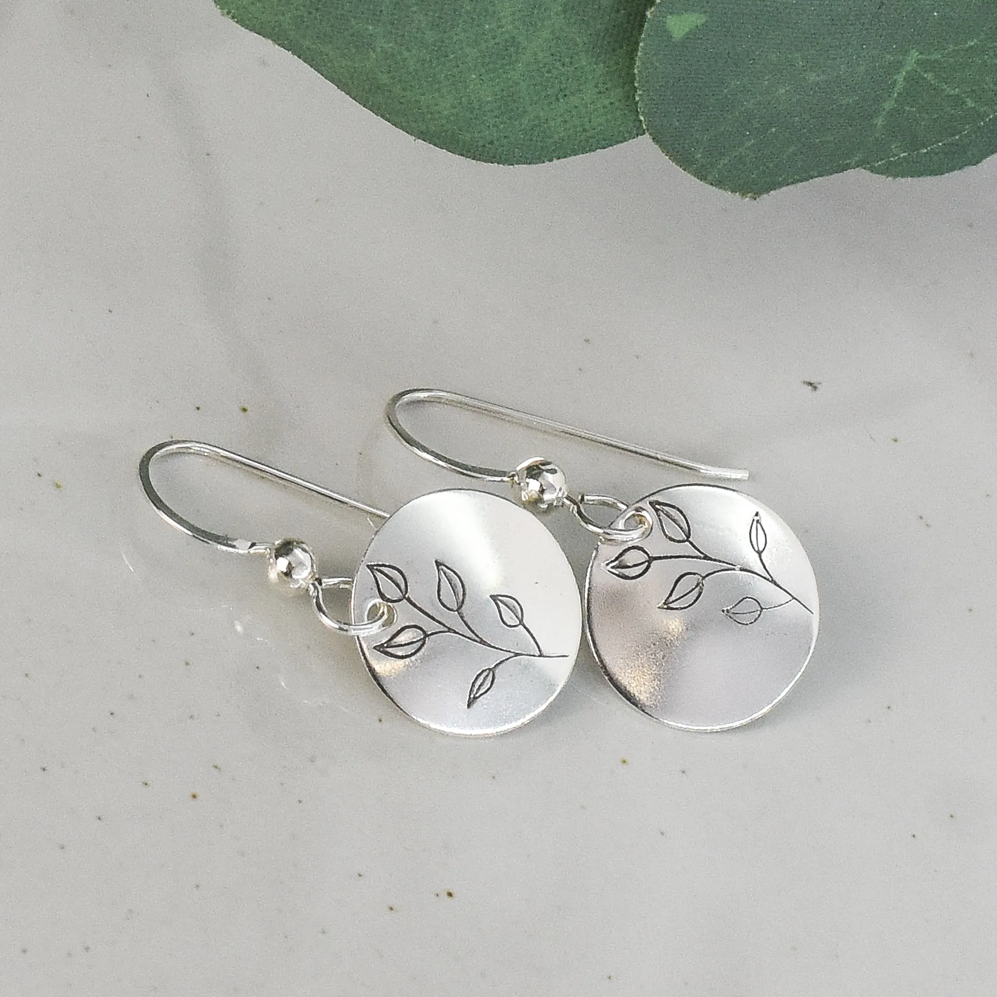 Botanical Branch Earrings - Sterling Silver