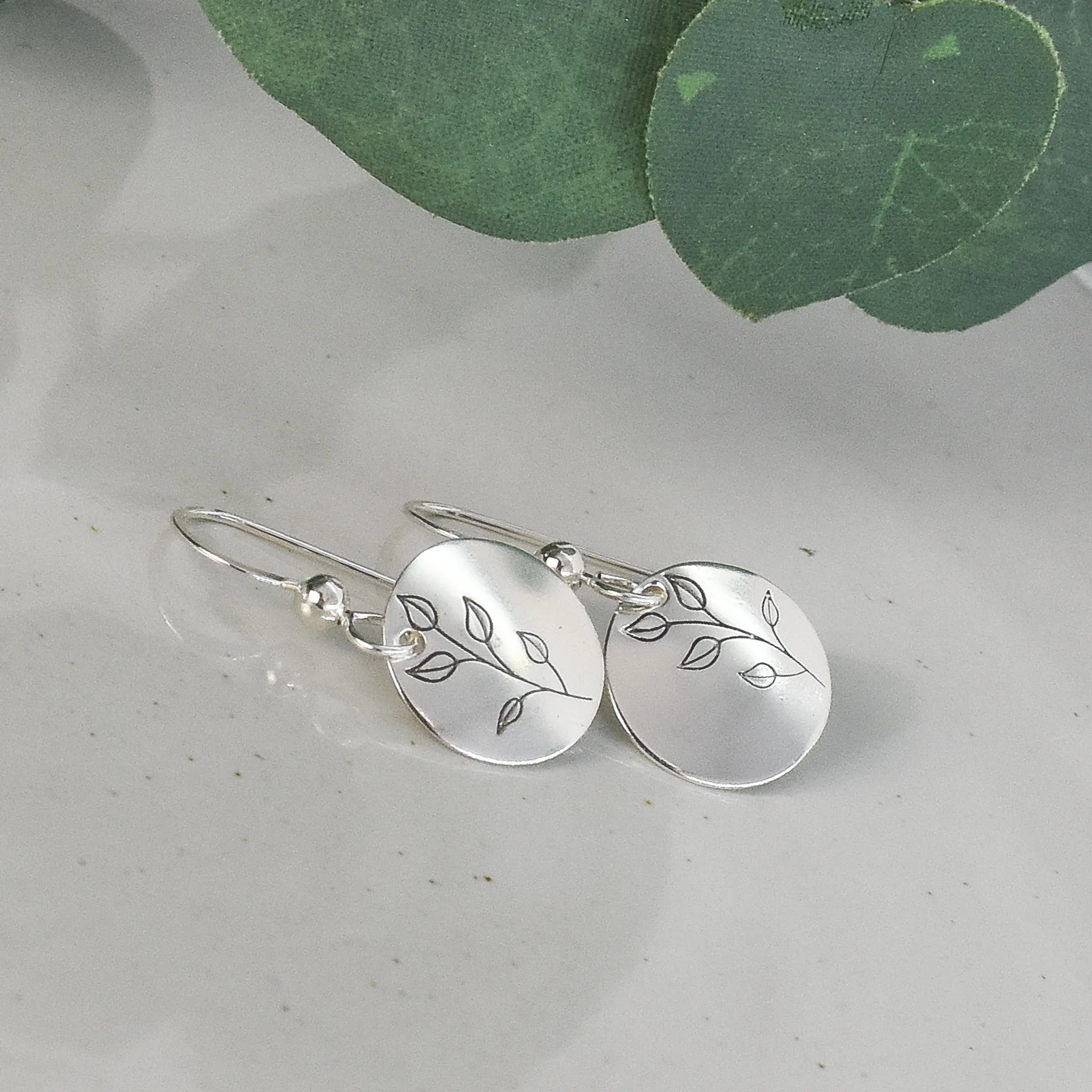 Botanical Branch Earrings - Sterling Silver