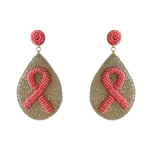 Breast Cancer Awareness Beaded Earrings