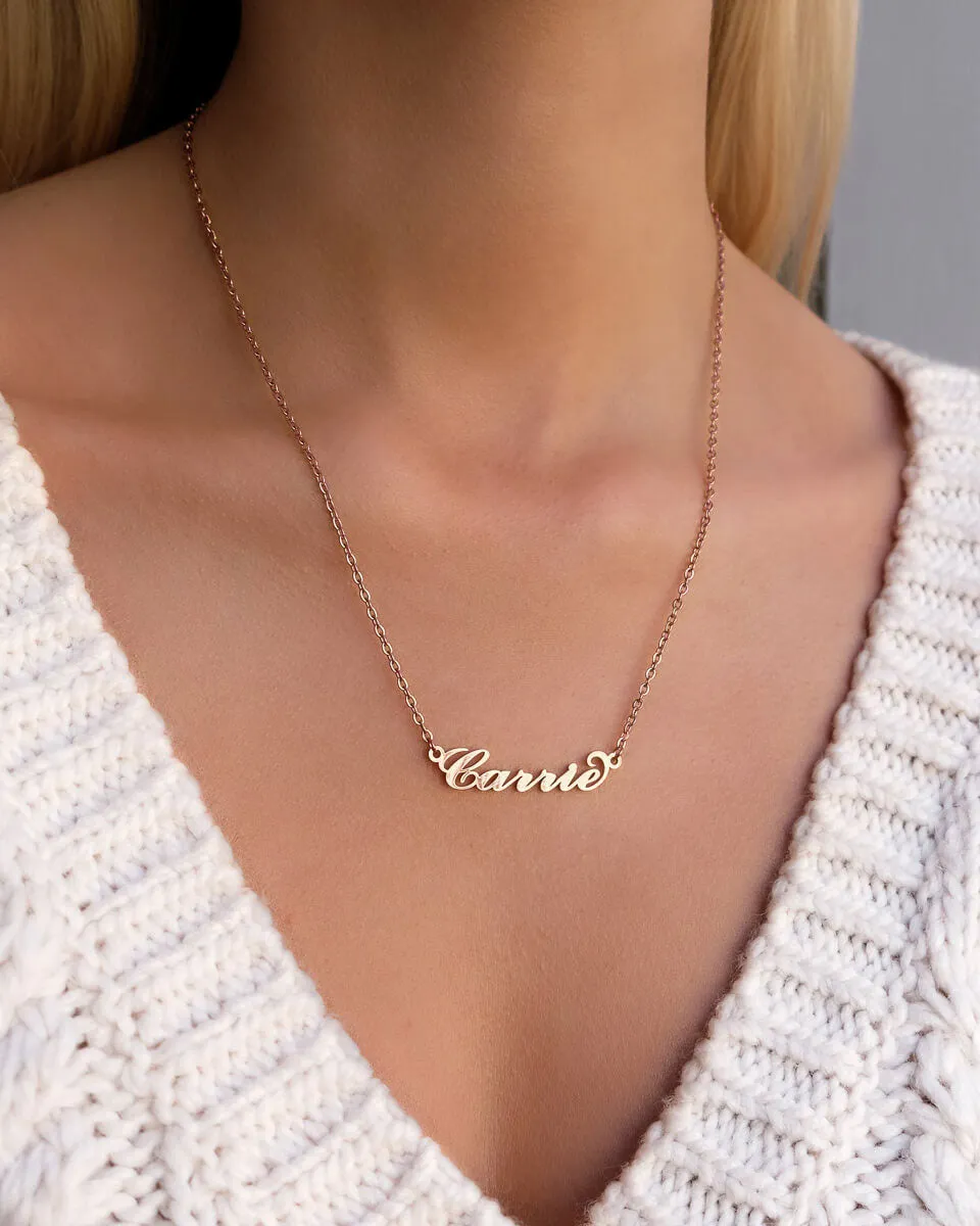 Carrie Name Necklace (Rose Gold)