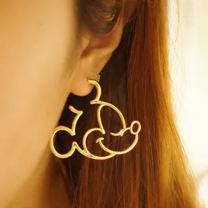 Cartoon Mouse Hoop Earrings