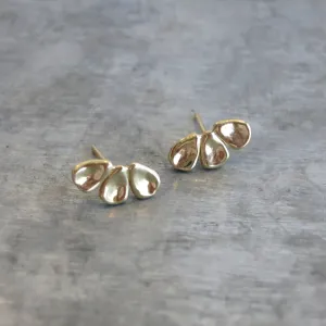 Carved Three Petal Studs